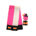 100% Lambswool Colorblock Bufanda y guante de magia